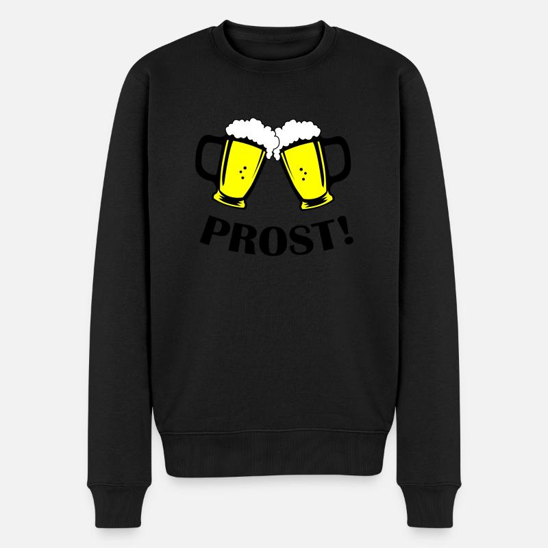 bier prost - Männer Premium Bio Pullover - Schwarz