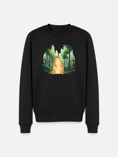 Strong groundhog nature landscape - Men's Premium Organic Jumper - black