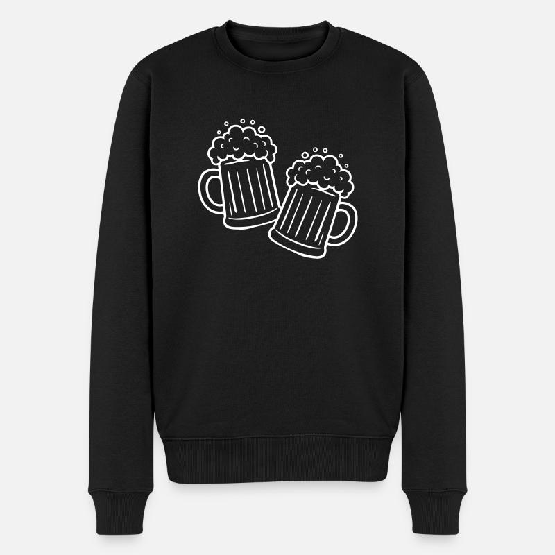Bier Anstossen Saufen - Männer Premium Bio Pullover - Schwarz