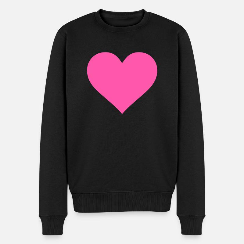 heart - Männer Premium Bio Pullover - Schwarz