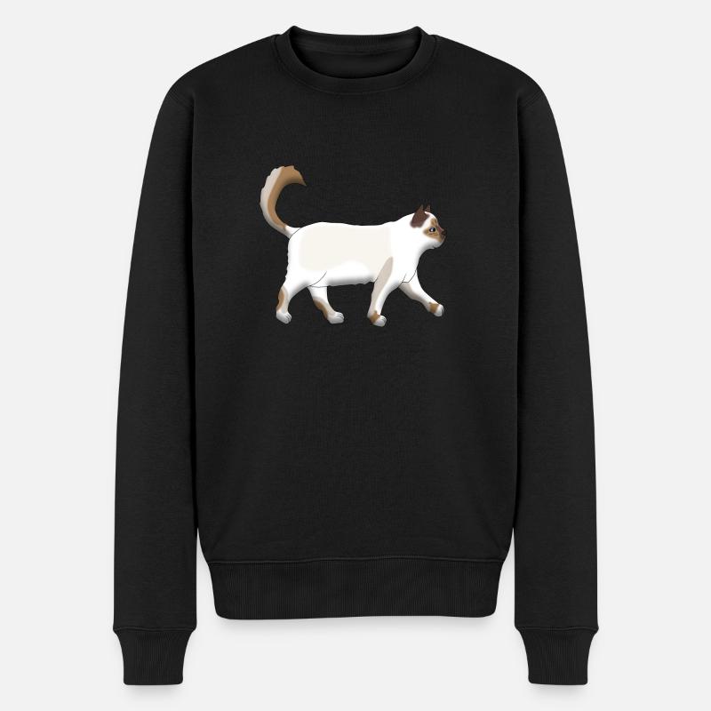 heilige Birma geht - Männer Premium Bio Pullover - Schwarz