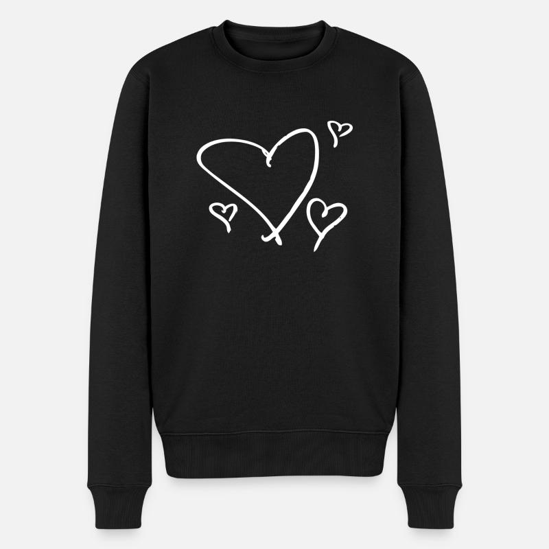 plusieurs coeurs blancs - Pull Premium bio Homme - noir