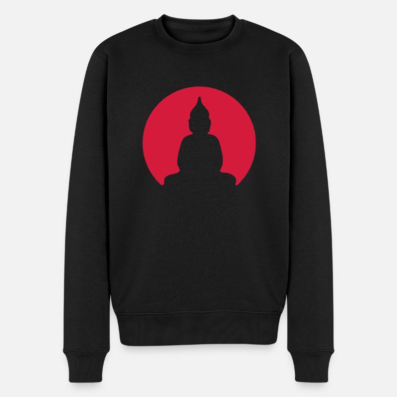buddha - Männer Premium Bio Pullover - Schwarz
