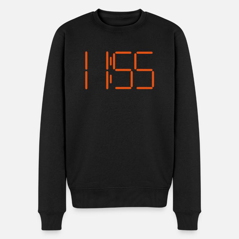 Horloge numérique 11:55 - Pull Premium bio Homme - noir