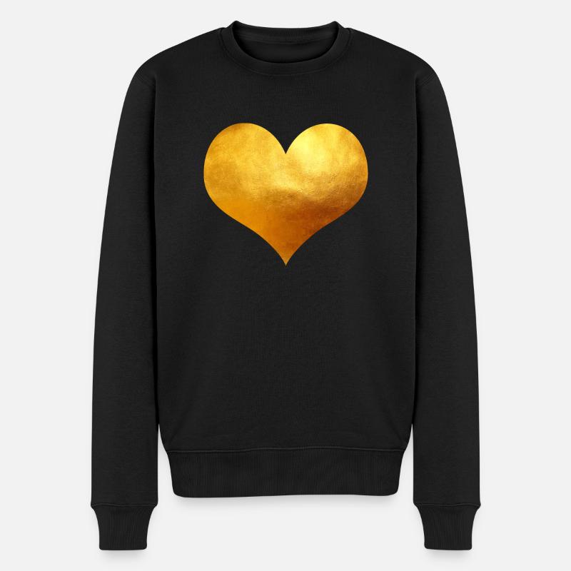 Coeur d'or - Pull Premium bio Homme - noir