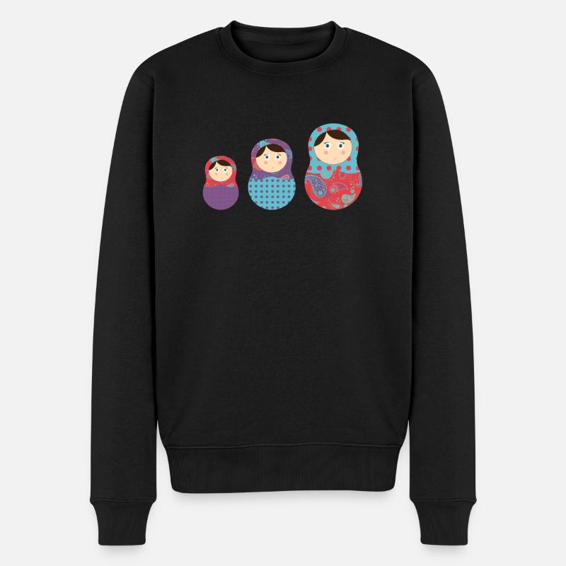matriochkas - Männer Premium Bio Pullover - Schwarz