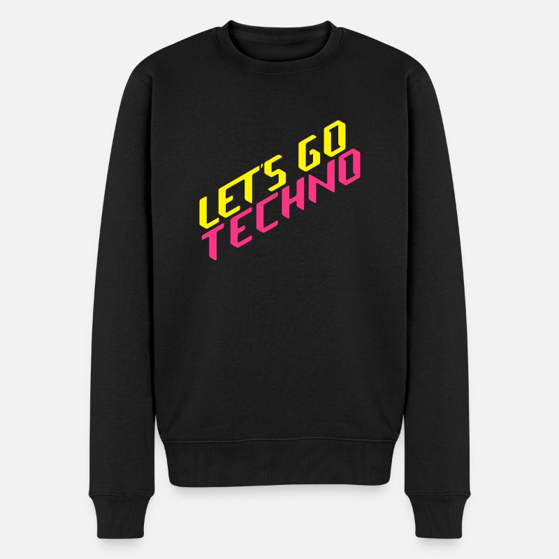 let's go techno - Pull Premium bio Homme - noir