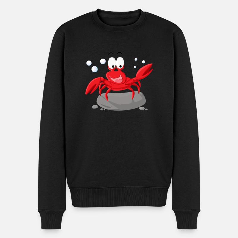 Krabbe Meer-Serie - Männer Premium Bio Pullover - Schwarz