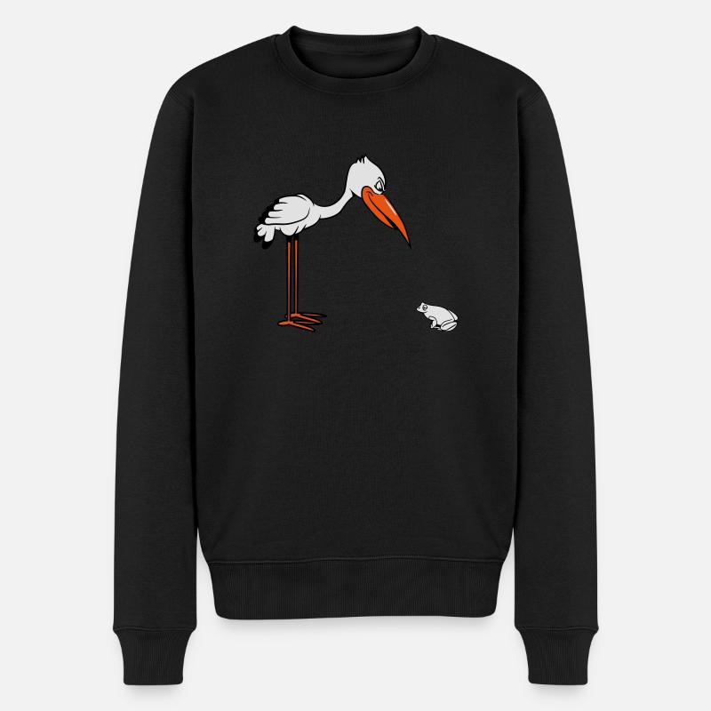 cigogne grenouille drôle - Pull Premium bio Homme - noir