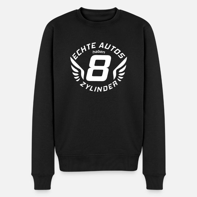 V8 Motor Engine US Car Muscle Car Hubraum Pick Up - Männer Premium Bio Pullover - Schwarz