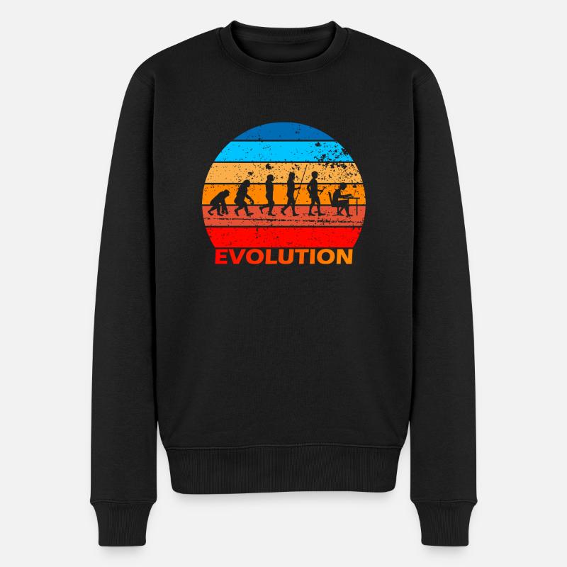 Evolution von IT EDV Informatik Computer Nerds - Männer Premium Bio Pullover - Schwarz
