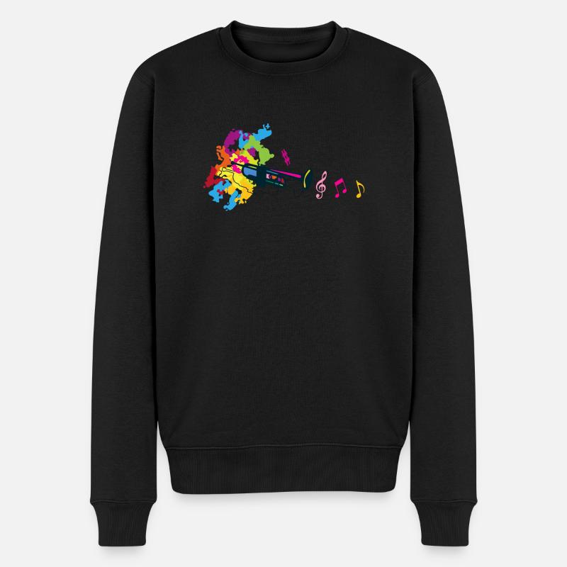Trompete Notenschlüssel Sol Fancy - Männer Premium Bio Pullover - Schwarz