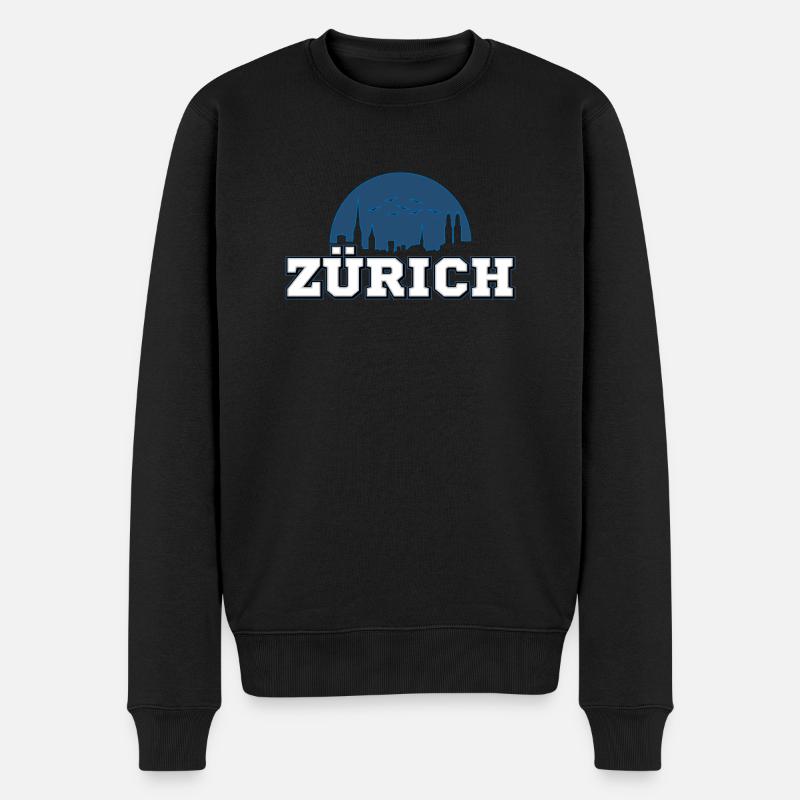 Zürich - Männer Premium Bio Pullover - Schwarz