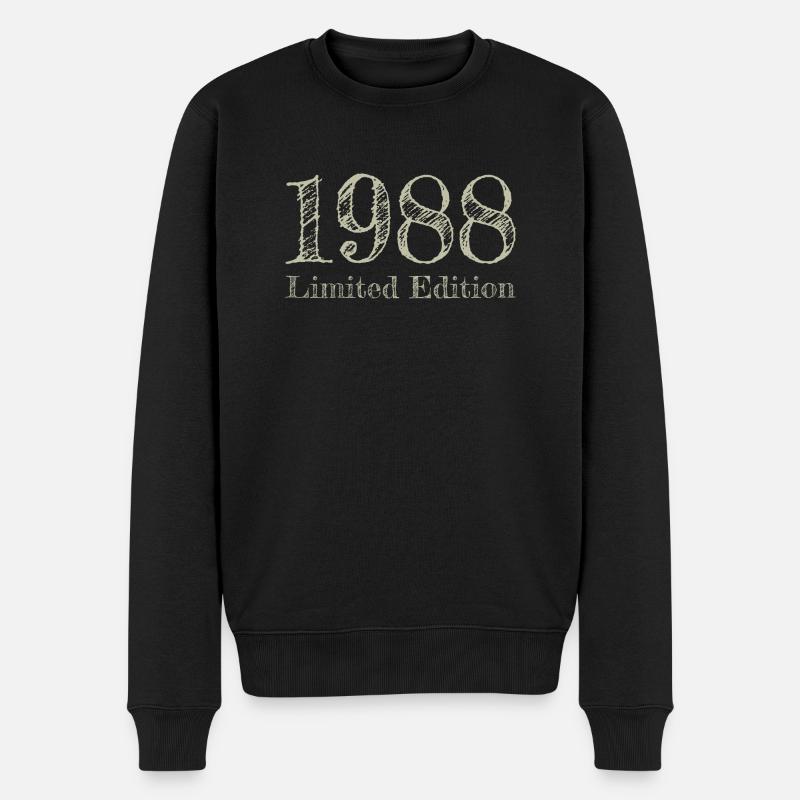 1988 - Männer Premium Bio Pullover - Schwarz