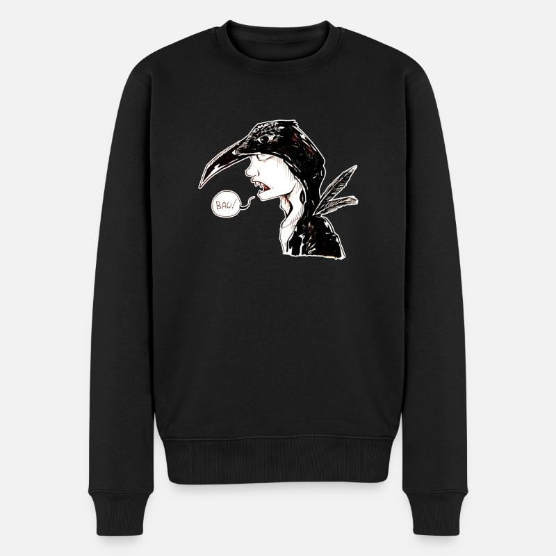 Die Krähe - Männer Premium Bio Pullover - Schwarz