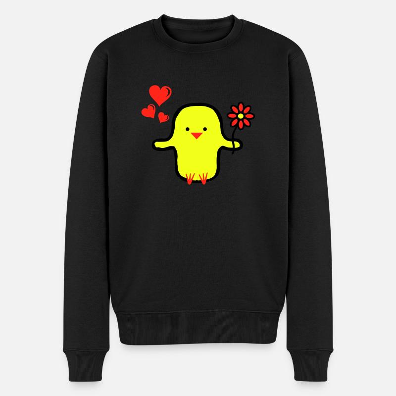 Mignon oiseau amoureux - Pull Premium bio Homme - noir