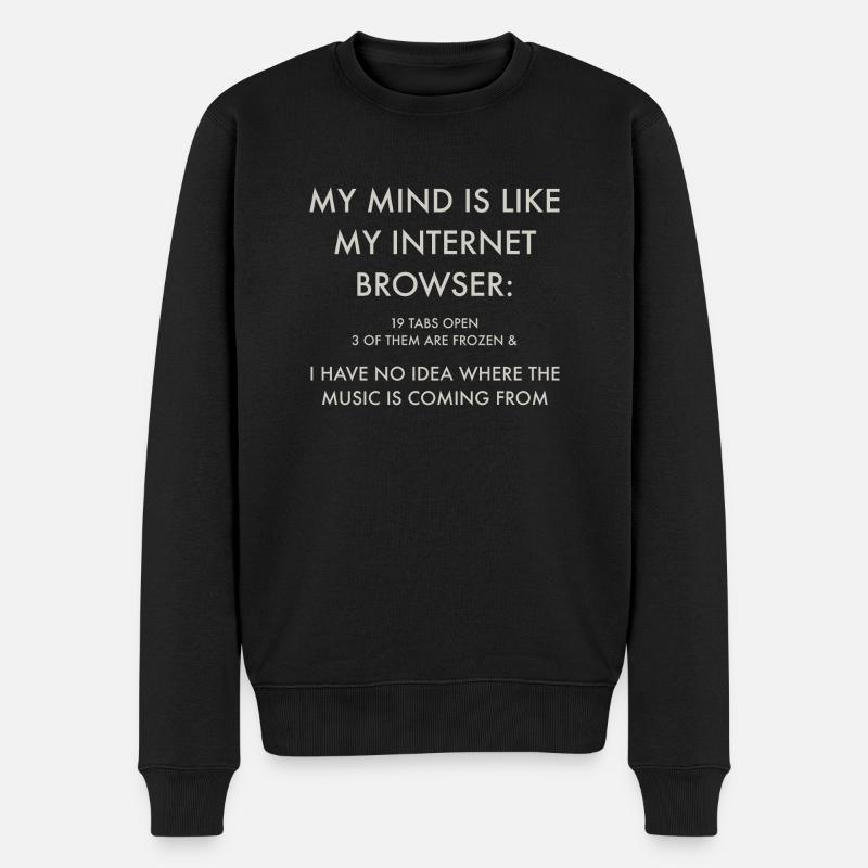 MY MIND - Männer Premium Bio Pullover - Schwarz