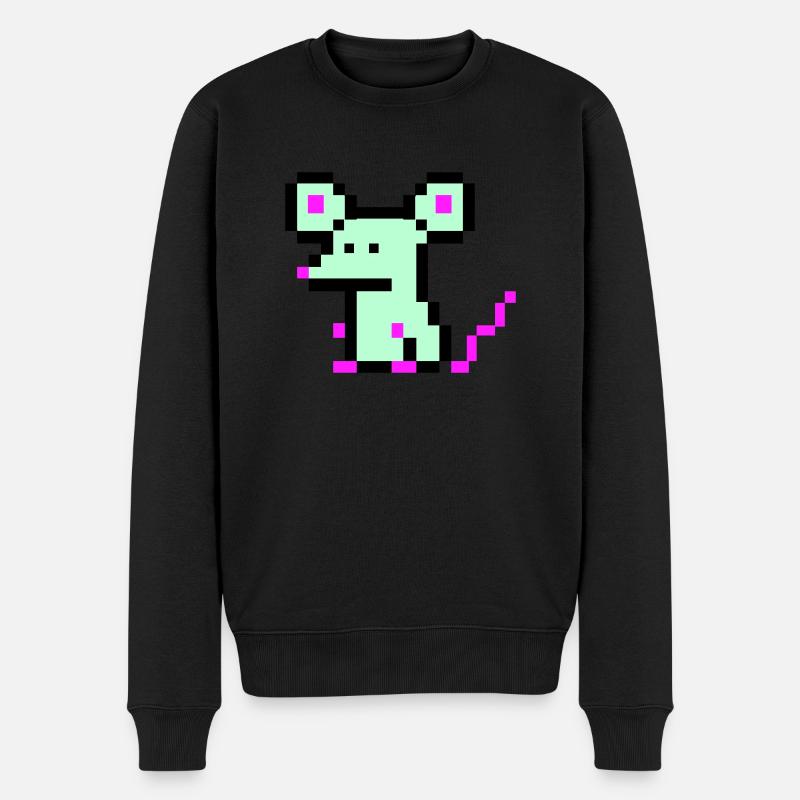 pixel maus - Männer Premium Bio Pullover - Schwarz