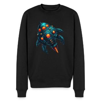 Buntes fantasievolles skurriles Raumschiff - Männer Premium Bio Pullover - Schwarz - Vorne - Nico (187cm)