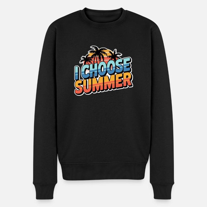 Wählen Sie den Sommer - Männer Premium Bio Pullover - Schwarz