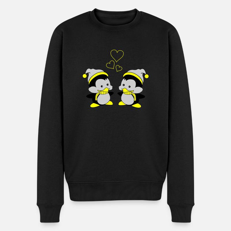 Pingus amoureux - Pull Premium bio Homme - noir