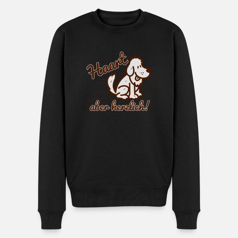 Haart - aber herzlich - Männer Premium Bio Pullover - Schwarz