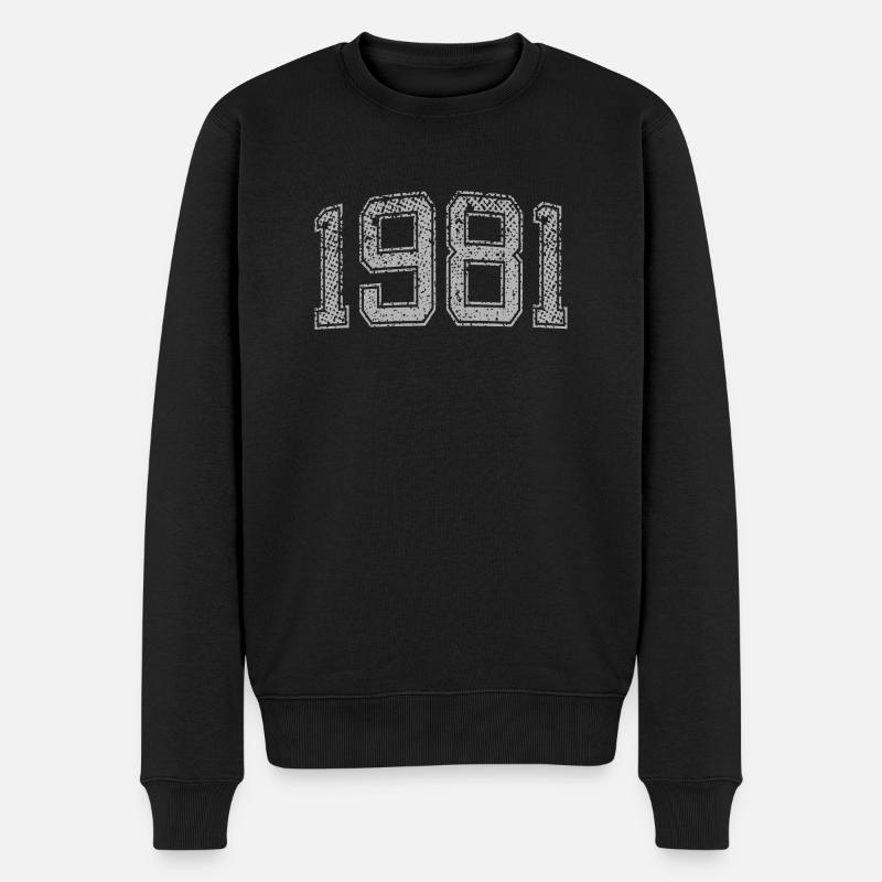 1981 Jahrgang - Männer Premium Bio Pullover - Schwarz