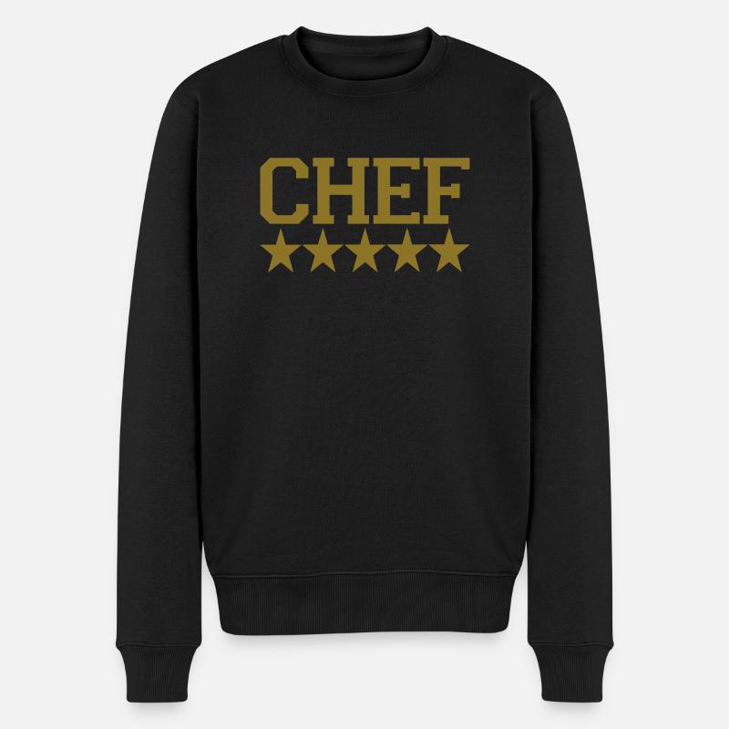 chef - Männer Premium Bio Pullover - Schwarz