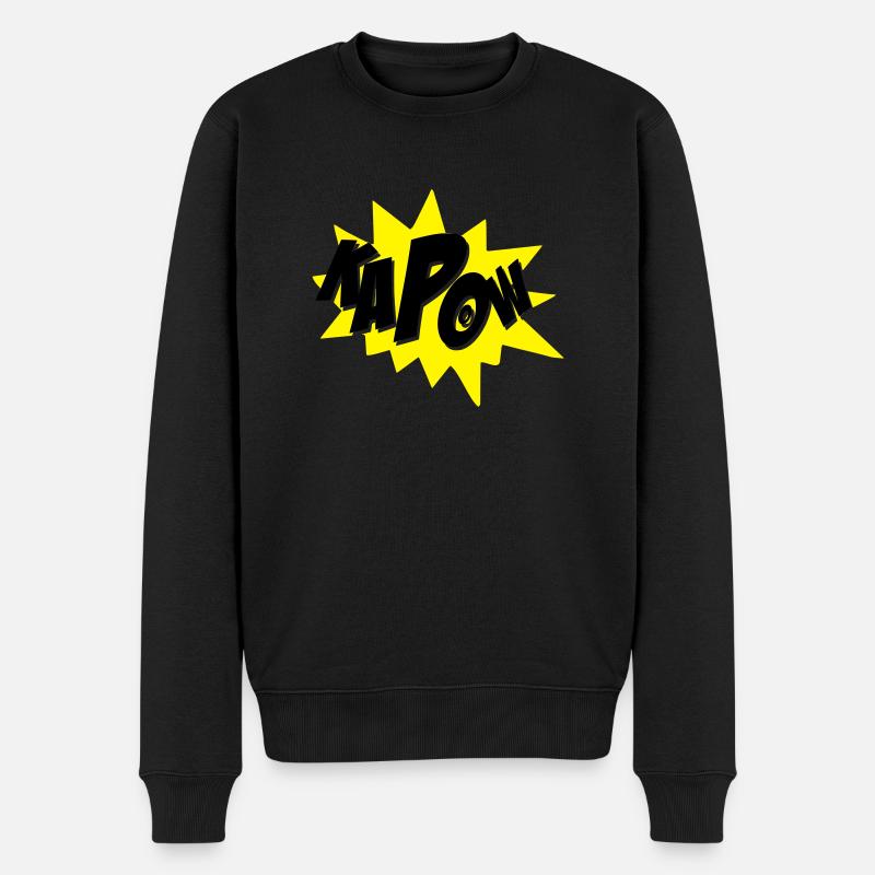 kapow - Männer Premium Bio Pullover - Schwarz