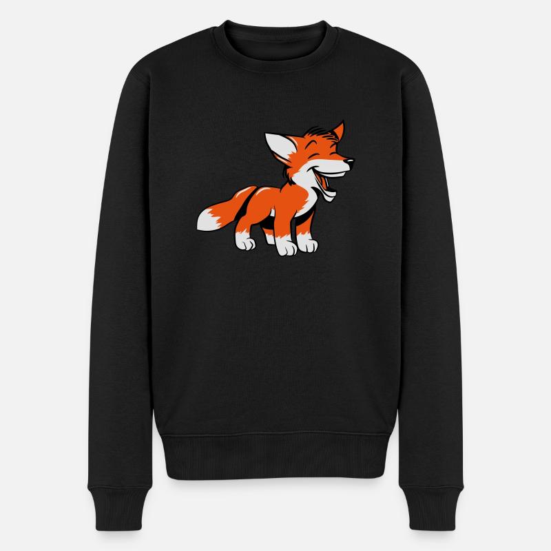Fuchs lachen süss - Männer Premium Bio Pullover - Schwarz