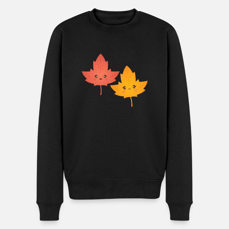 I've Fallen For You - Cute Leaf Love Couple - Männer Premium Bio Pullover - Schwarz