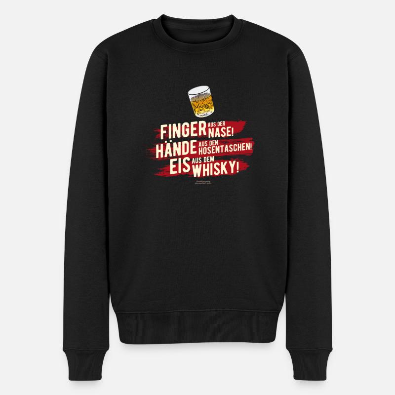lustiger Spruch Whisky Knigge - Männer Premium Bio Pullover - Schwarz