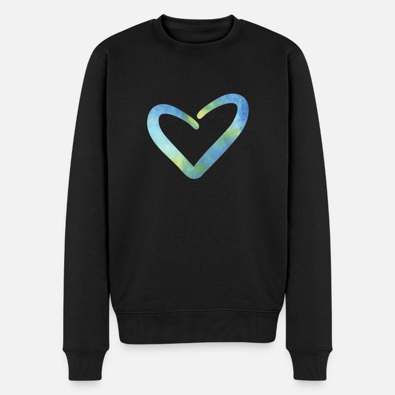 Liebe in der Liebe - Männer Premium Bio Pullover - Schwarz