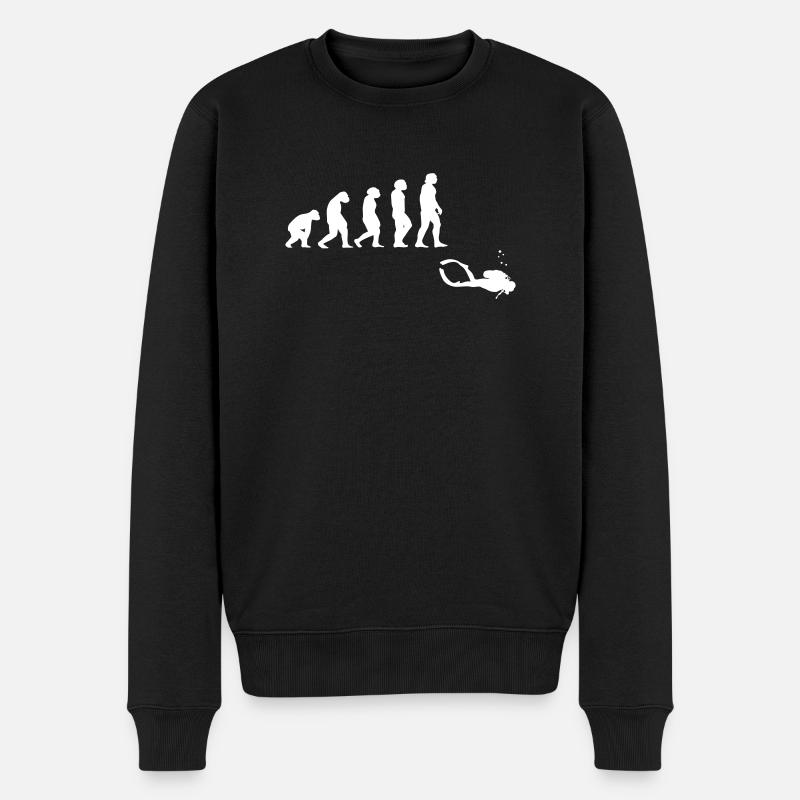 Evolution Tauchen mit Gerät - Männer Premium Bio Pullover - Schwarz