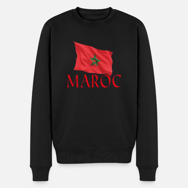 Marokko - Männer Premium Bio Pullover - Schwarz