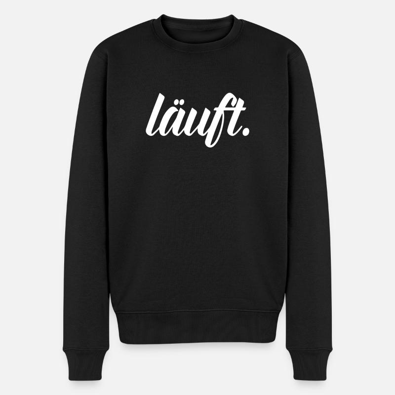 läuft. - Männer Premium Bio Pullover - Schwarz