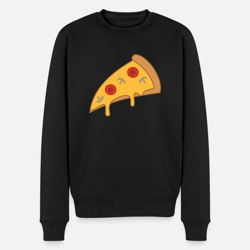 Pizzastück - Männer Premium Bio Pullover - Schwarz