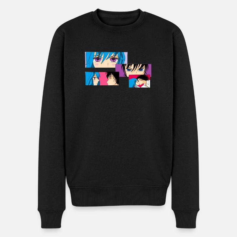 Manga - Männer Premium Bio Pullover - Schwarz