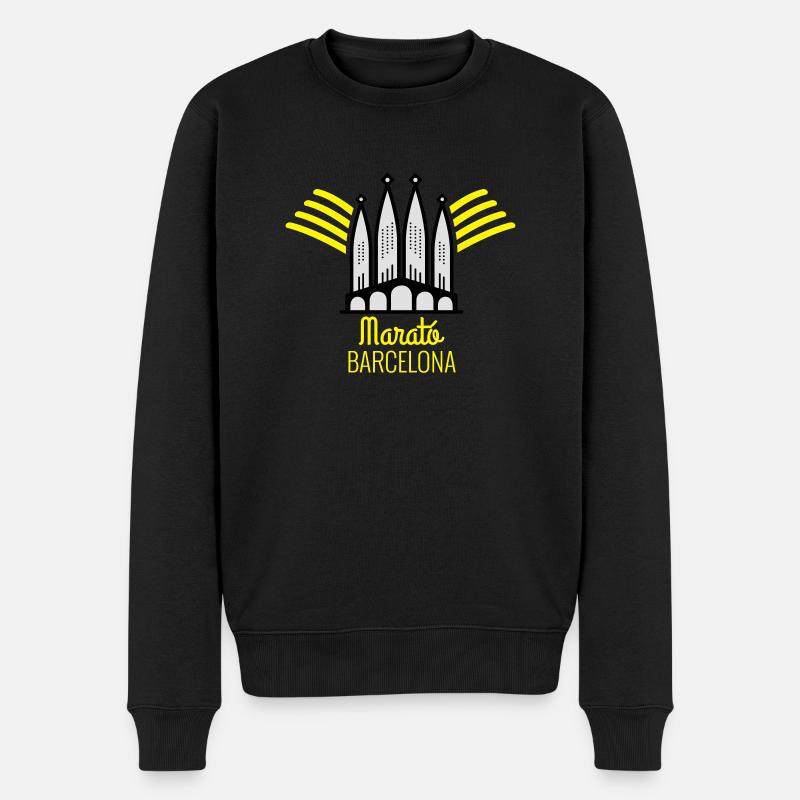 marathon de Barcelone - Pull Premium bio Homme - noir