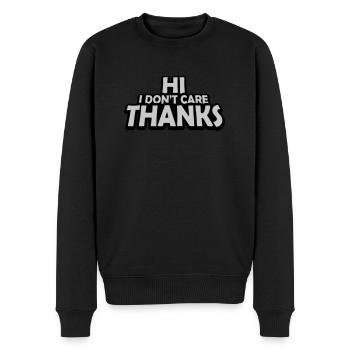 Salut je m’en fiche - Pull Premium bio Homme - noir - Devant - Nico (187cm)