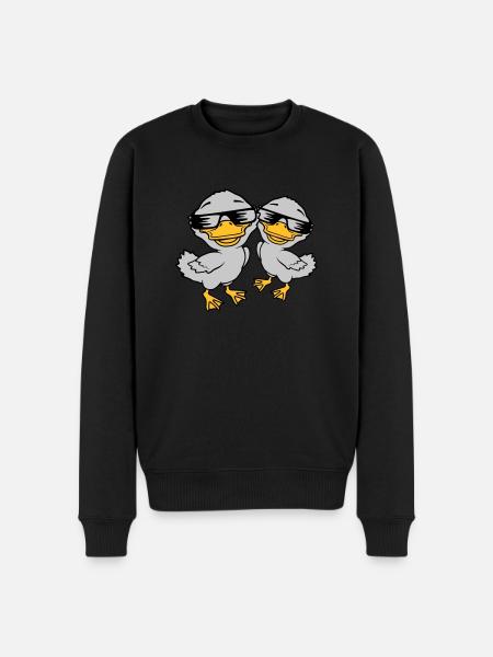 2 Cool Duckling Sunglasses - Men's Premium Organic Jumper - black