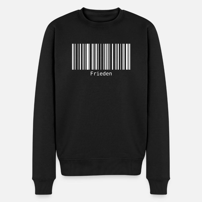 Frieden Barcode Friedenszeichen Strichcode Symbol - Männer Premium Bio Pullover - Schwarz