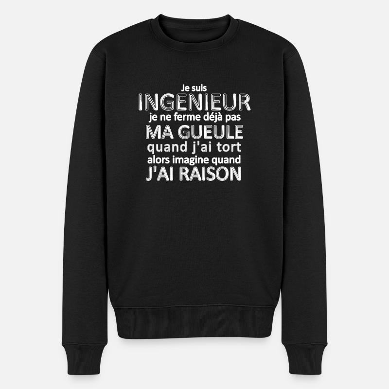 Je suis ingénieur - Pull Premium bio Homme - noir