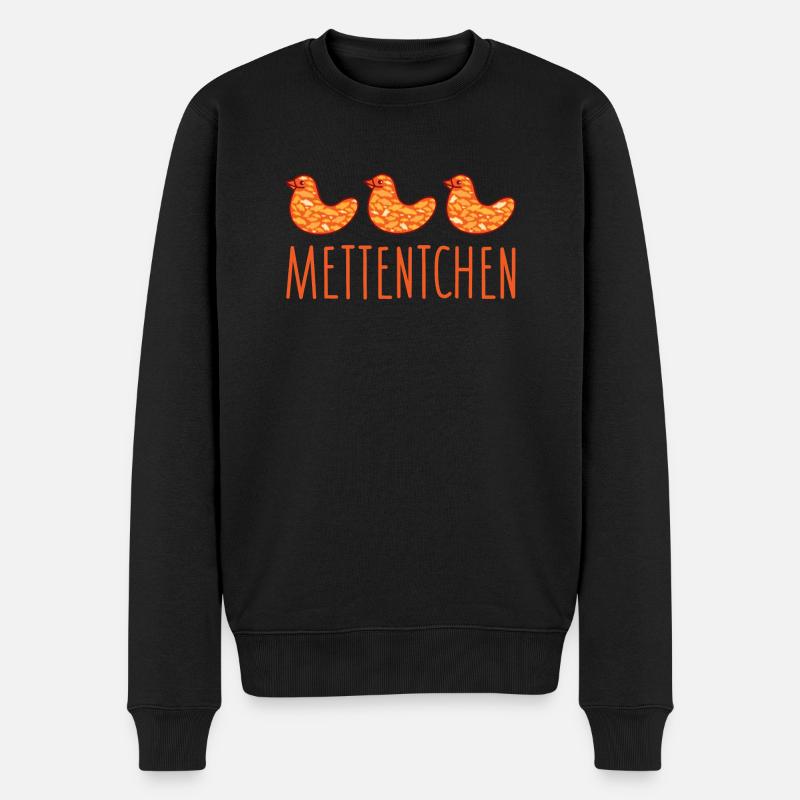 Lustige Mettentchen - Männer Premium Bio Pullover - Schwarz