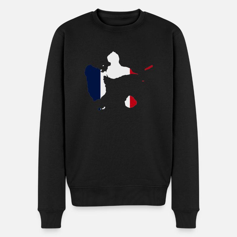 Stadtplan von Guadeloupe - Männer Premium Bio Pullover - Schwarz