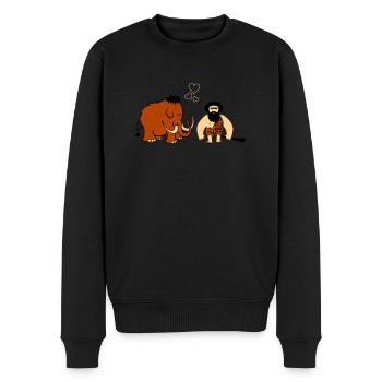 Mammoth Caveman Love - Men's Premium Organic Jumper - black - Front - Nico (187cm)
