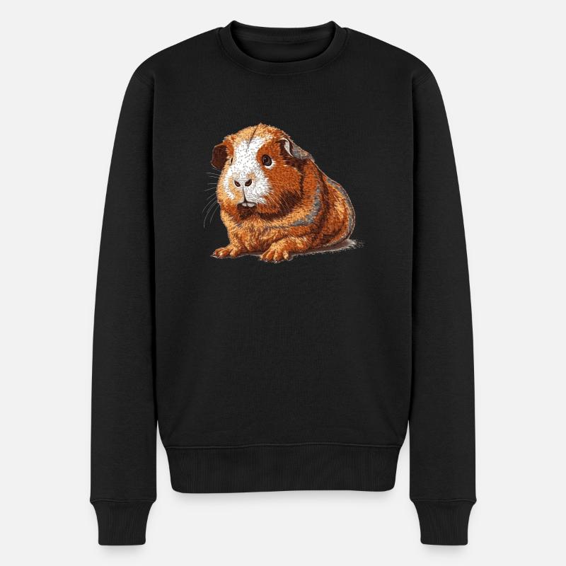 Süßes Retro Meerschweinchen 8 Bit Grafik - Männer Premium Bio Pullover - Schwarz