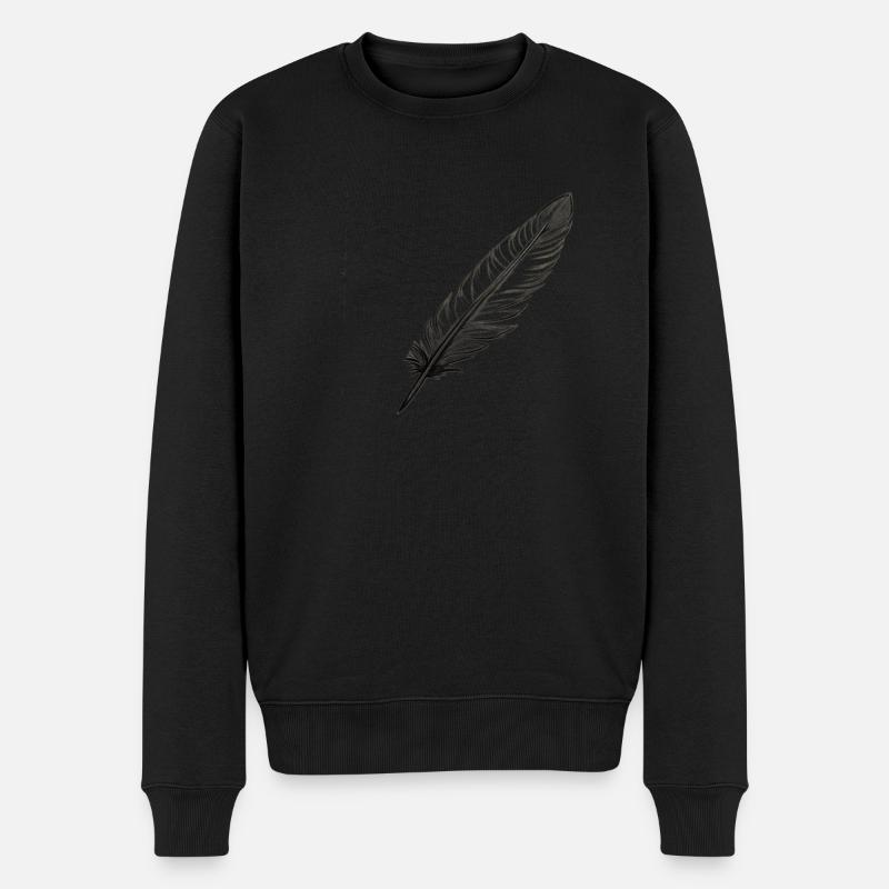 Eine Feder - Männer Premium Bio Pullover - Schwarz