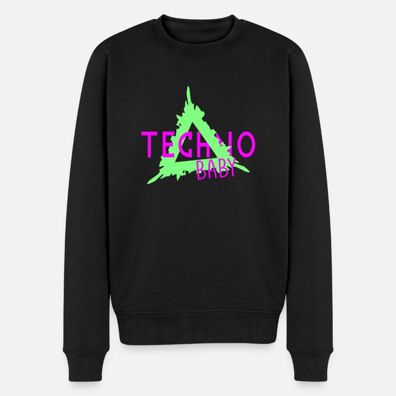 Techno-Baby - Männer Premium Bio Pullover - Schwarz