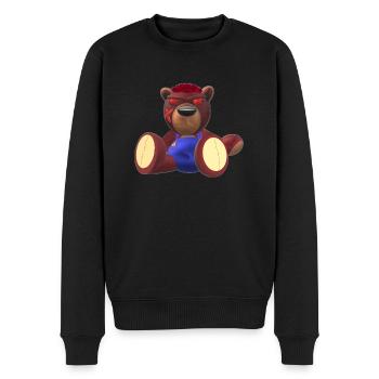 Creepy Teddy Natural - Männer Premium Bio Pullover - Schwarz - Vorne - Nico (187cm)
